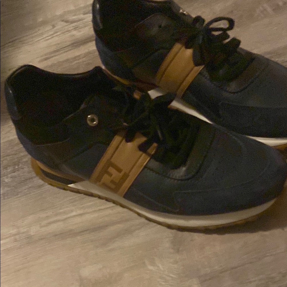 Fendi Black and Tan Sneakers